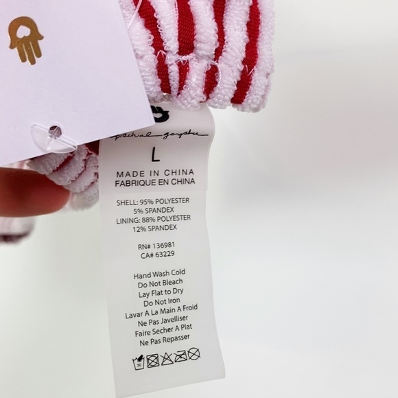 NWT Spiritual Gangster Ribbed Striped Bikini Swim Top In Red & White - Picture 5 of 8